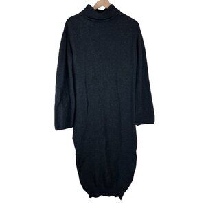 Nanushka Charcoal Canaan Knit Turtleneck Sweater Midi Dress